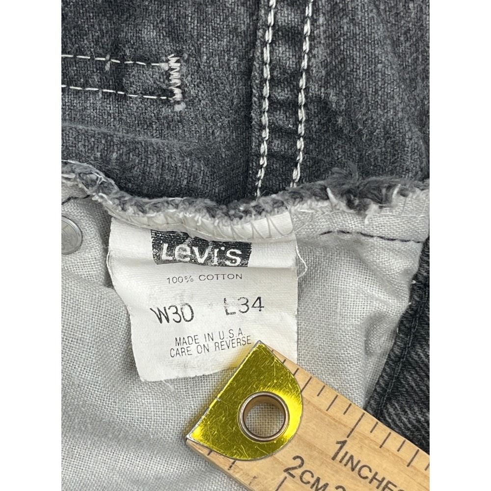 Vintage Levi's 550 Jeans Mens 28x26 Faded Black Gray USA Made Relaxed Tapered - Picture 3 of 10